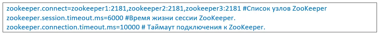Подключение ко всем хостам ZooKeeper