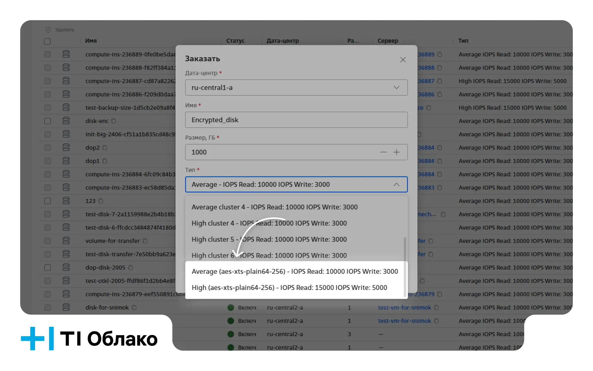 Шифрованные диски Cloud Engine